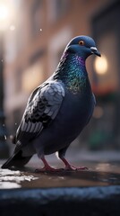 Pigeon bird animal outdoor scene ultra-detailed macro photography picture poster background
