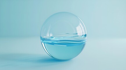 water glossy, modern magic 3D ball render with empty space simplified on a plain background --chaos...