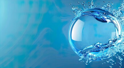 water magic glossy 3D ball with empty space on background --chaos 25 --ar 9:5 Job ID:...