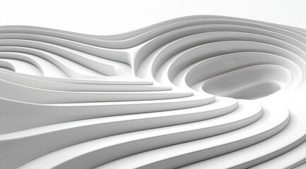 white abstract background with 3d simplified figure mesmerizing incredible modern minimalistic...