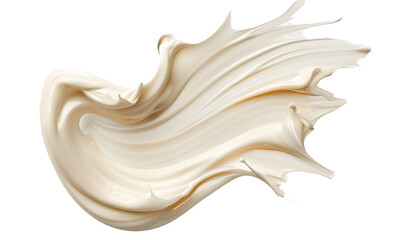 smear of cream texture on transparent background