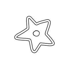 Star on the Walk of Fame. Entertainment and art industry. Doodle. Hand drawn. Vector illustration. Outline.