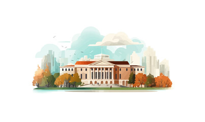 Obraz premium university vector flat minimalistic isolated illustration