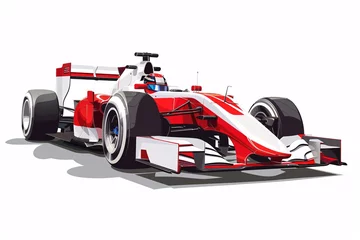 Foto op Canvas a red and white race car © Andrei