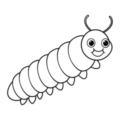 Caterpillar illustration coloring page for kids