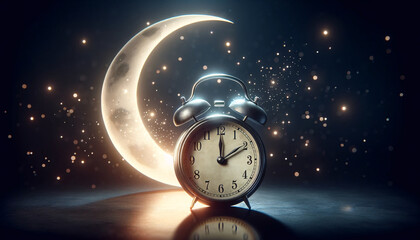 Obraz na płótnie Canvas clock on the night sky