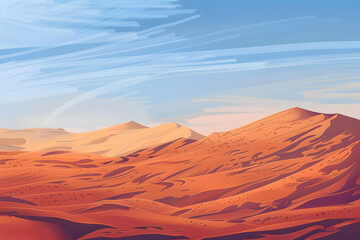 Fototapeta na wymiar Endlose Weite: Illustration der Wüstenlandschaft