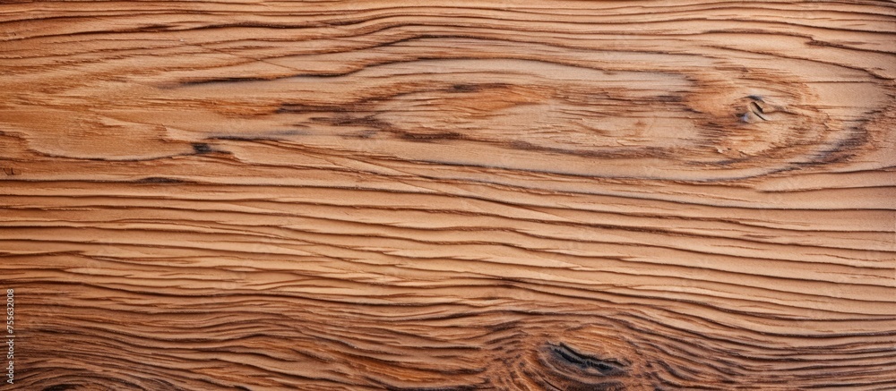 Poster a detailed close-up view of a wooden surface, showcasing the intricate texture and structure of the 