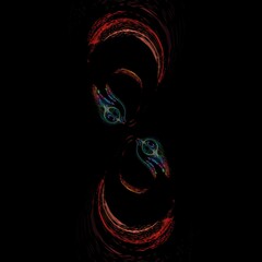 ethereal misty rainbow coloured pattern on black