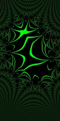 neon green lined pattern on black background