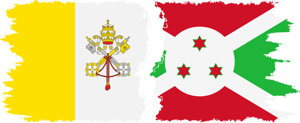 Fototapeta premium Burundi and Vatican grunge flags connection vector