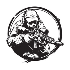 Sniper Image Vector Design Stock Vector