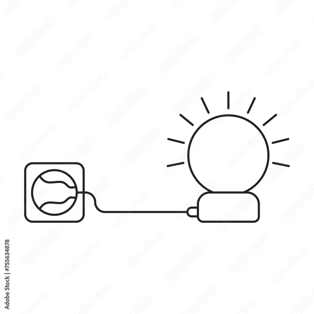 Poster lamp in the socket vector. table lamp vector. light from the night light icon. lighting logo vector.