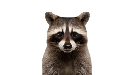Raccoon animal cut out. Isolated raccoon animal on transparent background