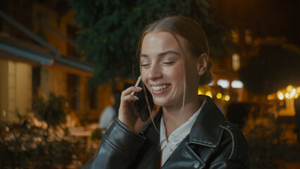 European young woman talking chatting gossiping mobile phone smartphone cellphone friendship...