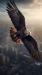 Bald eagle bird animal outdoor scene ultra-detailed macro photography picture poster background