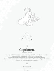 Zodiac sign constellations Capricorn vector illustration wall decor ideas
