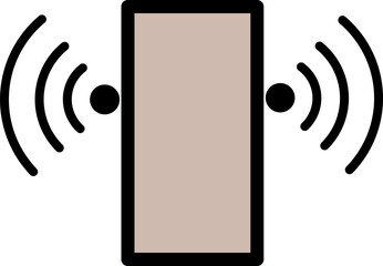phone mobile ringing smartphone alarming Glyph,black  simple flat - vector illustration. - obrazy, fototapety, plakaty