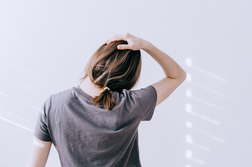 Woman doing neck stretch for relaxation