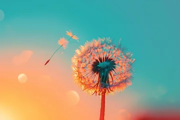  a dandelion with a seed in the air © Andrei
