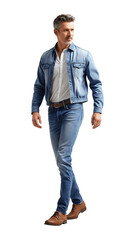 walking male model in jeans - 755637872