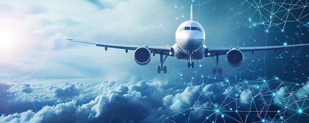 futuristic plane flying in the sky during a sunny day.