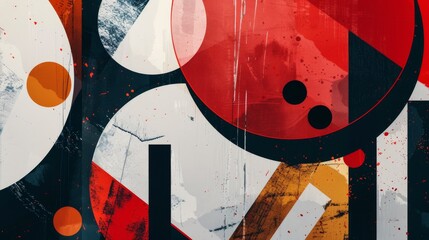Avant-garde geometric abstract background with unconventional shapes and bold color contrasts for a modern art theme.