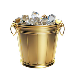 golden bucket with champagne inside