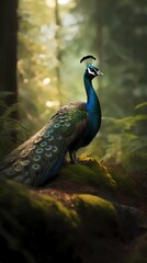 Peacock bird animal outdoor scene ultra-detailed macro photography picture poster background