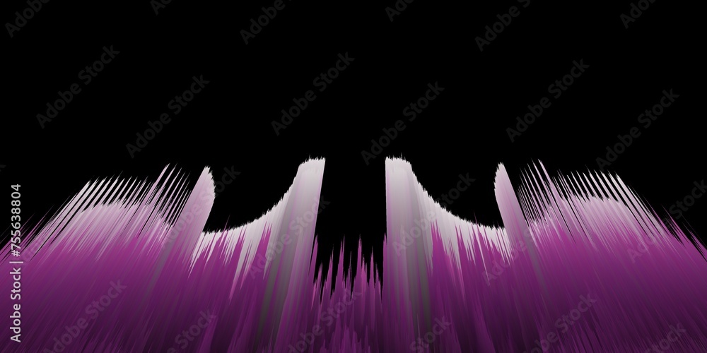 Aufkleber creative purple and white 3d exploding view on a black background wide format