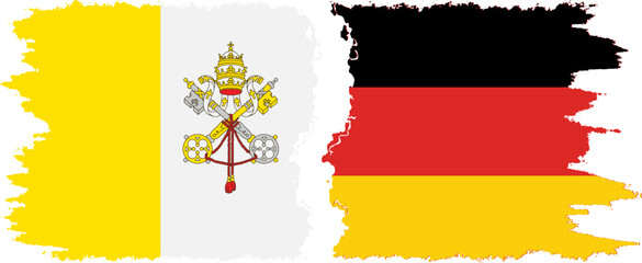 Germany and Vatican grunge flags connection vector