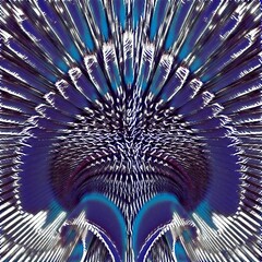 creative and colourful leaf shaped pattern and design grey blue and purple lino cut style