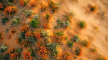 Overhead View of Desert Vegetation.