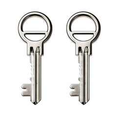 two silver chrome steel keys