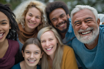 Diverse Group of Happy Multigenerational People Smiling