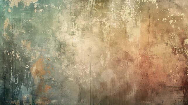 Grunge abstract art background with distressed textures and muted colors