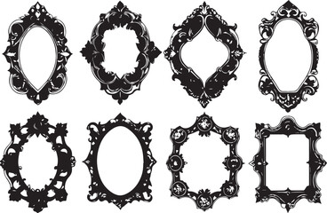 Set frames. Hand drawn vector illustration