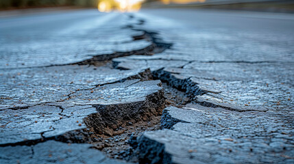 Cracked of asphalt road