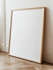 Minimalist Photo of Blank Frame on White Wall