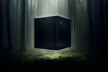 Abstract Visualization of a Perfectly Rendered Three-Dimensional Cube in Surreal Space