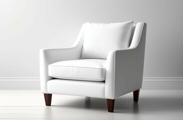 White armchair scandinavian style in white room