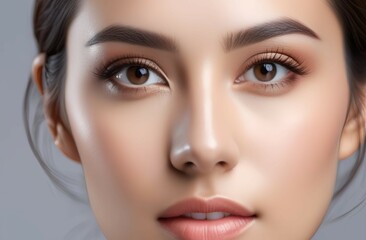 Fototapeta premium Young asian woman face close up
