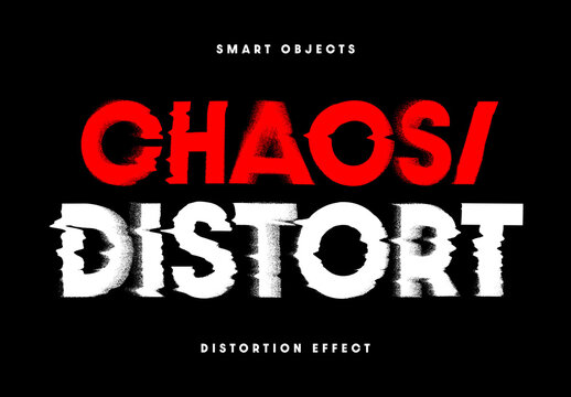 Displace Distortion Text Effect Mockup