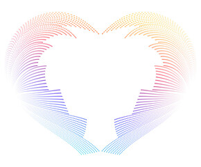 Hearts geometric linear logos vector icons or logotypes, graphic design modern style elements, love care. Vector illustration EPS 10  charity geometrical symbol.