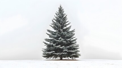 A large evergreen tree covered in snow