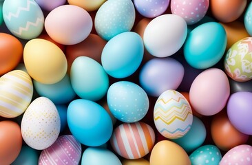 Fototapeta na wymiar Easter eggs pastel colorful background