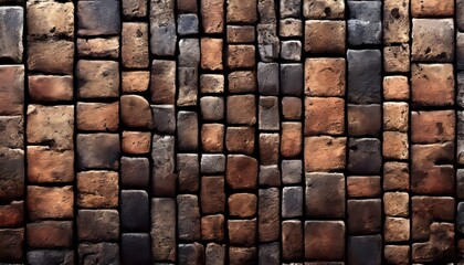 Brick wall with red brick, red brick background. Grunge Urban wall Background texture