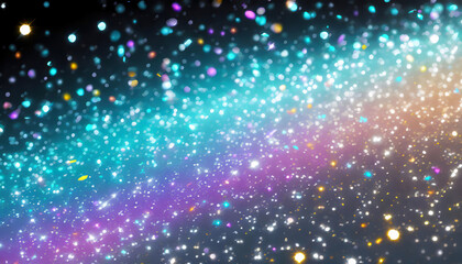 Fototapeta na wymiar Holographic multicolor chrome texture. Sequins powder. Colored glitter. Shining background 