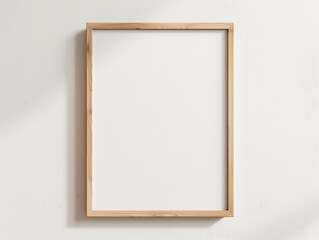 Vertical Empty Canvas Mockup on White Wall