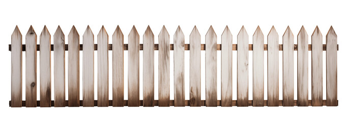 Wooden fence isolated on transparent background. Generative AI